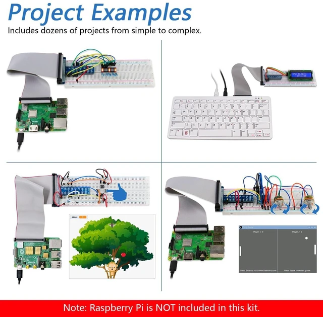 Alt view image 10 of 10 - Freenove Ultrasonic Starter Kit for Raspberry Pi 5 4 B 3 B+ 400 Zero 2 W, 820-Page Detailed Tutorial, Python C Java Scratch Processing Code, 171 Items, 108 Projects (Raspberry Pi NOT Included)