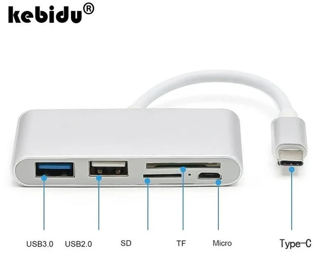Alt view image 6 of 10 - USB 3.0 HUB Cable USB Splitter TF Card Read USB Type C Hub OTG USB-C Micro USB Power Adapter for Macbook Air Pro surface pro 6