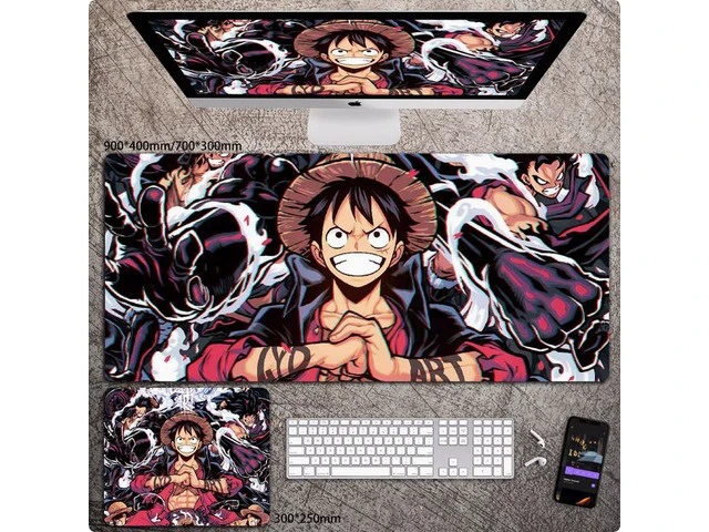 Alt view image 2 of 2 - Anime One Piece mouse pad Extended Gaming Mouse Pad with Stitched Edges, Large Mouse pad with Non-Slip Rubber Base for Work & Gaming, Office & Home