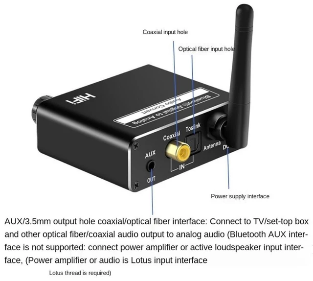 Alt view image 8 of 9 - Bluetooth 5.0 Audio Transmitter Receiver AptX HD LL Low Latency CSR8675 Wireless Adapter RCA SPDIF 3.5mm Aux Jack for TV PC Car