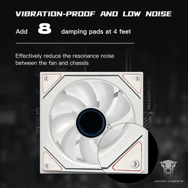 Alt view image 10 of 10 - Jungle Leopard Prism4 Pro X3 120mm ARGB Reverse Case Fans,Infinity Mirror RGB Light Effect 5V 3PIN Motherboard Light Sync 800~1800RPM PWM PC Fan Suitable for Computer Case(Triple Pack White)