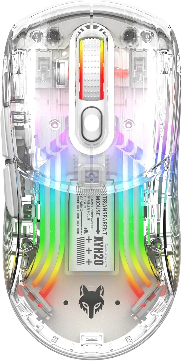 Alt view image 8 of 14 - Bluetooth Wireless Mouse, Transparent RGB Mechanical Dual Mode Gaming Mouse, A Must-Have Cool USB Computer Mouse for Gaming and Esports