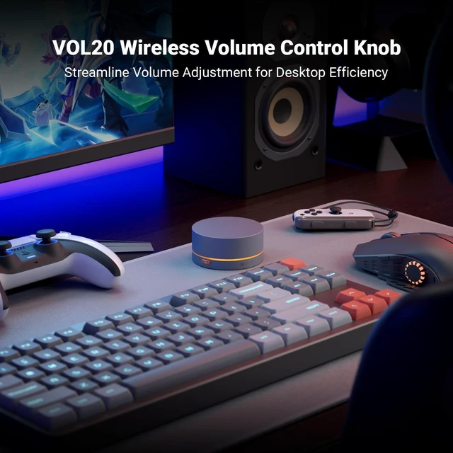 Alt view image 9 of 14 - Fosi Audio VOL20 Bluetooth Volume Control Knob, USB Multimedia Controller for PC/Gaming/Home Audio/Desktop, RGB Lighting Customization Multi-Function Button with Adjustment