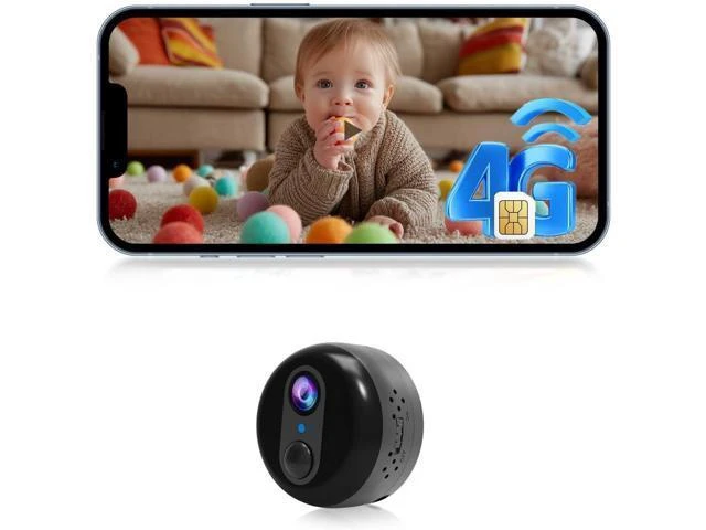 Alt view image 8 of 14 - 4G LTE Cellular Integrated Magnetic Foldable Stand Mini Camera, WiFi-Free Security Camera (SIM Card Included), 4K HD Spy Camera, PIR Infrared Motion Detection Recording, Intelligent Night Vision