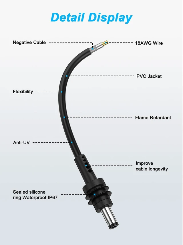 Alt view image 8 of 10 - Compatible with Starlink Mini DC Cable,Waterproof DC to DC Power Replacement Cord for Starlink Mini32.8FT