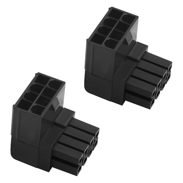 Alt view image 8 of 14 - ATX 8-pin Female to 8-pin Male 90-Degree Angle Type B Connector, Desktop PC Motherboard CPU Power Interface (Internal Clip Moulded Design) Adapter, Outward Conversion(Pack of 2) (2.0 B)