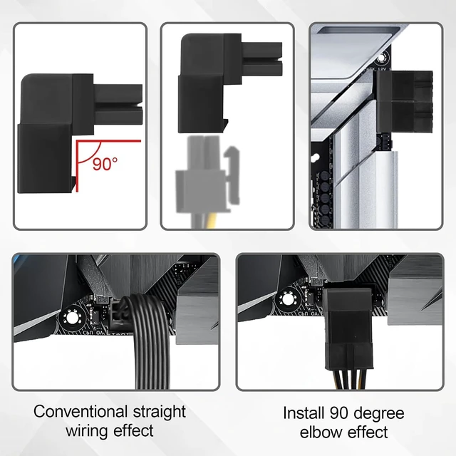 Alt view image 14 of 14 - ATX 8-pin Female to 8-pin Male 90-Degree Angle Type B Connector, Desktop PC Motherboard CPU Power Interface (Internal Clip Moulded Design) Adapter, Outward Conversion(Pack of 2) (2.0 B)