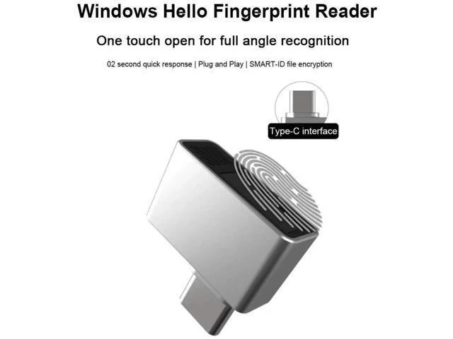 Alt view image 11 of 11 - Type-C Biometric Laptop PC Zinc Alloy Mini USB Fingerprint Reader USB Fingerprint Reader Module Device for Hello