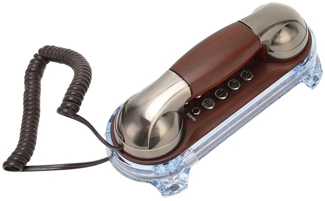Alt view image 11 of 12 - Retro Wall Landline Telephone, Old Fashion Classic Vintage Telephone for Desk Wall Mount, Big Wall Corded Phone with Incoming Telegram Flash for Home Office (Cobalt N ickel)