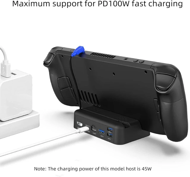 Alt view image 12 of 14 - Docking Station for Steam Deck Dock Hub Holder USB Type-c Charger Docking Station TV Base Stand for Steamdeck Game Console,PD 100 Fast Charging,4K@60Hz Output, 1000Mbps Ethernet Interface