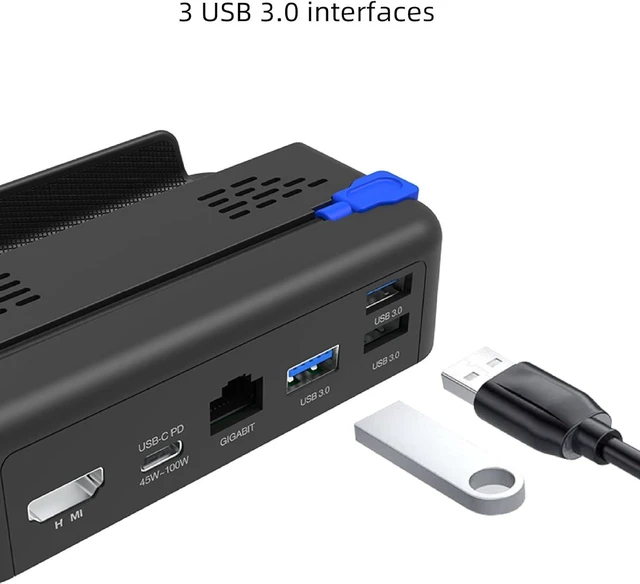 Alt view image 11 of 14 - Docking Station for Steam Deck Dock Hub Holder USB Type-c Charger Docking Station TV Base Stand for Steamdeck Game Console,PD 100 Fast Charging,4K@60Hz Output, 1000Mbps Ethernet Interface