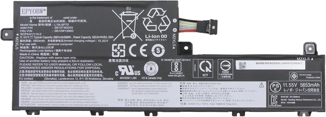 Alt view image 5 of 8 - L19L6P72 Laptop Battery 68Wh 5887mAh 6-Cell 11.55V Compatible with Lenovo ThinkPad T15P Gen 1 20TN Gen 2 21A7 Gen 3 21DA / ThinkPad P15V Gen 1 20TQ Gen 2 21A9 Gen 3 21D8 Series L19C6P72