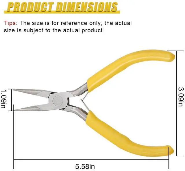 Alt view image 2 of 6 - Mini Needle Nose Plier with Grip Handle (Needle Nose) | Metal Precision Pliers, Universal Car Accessories for Bending Wires, Crafting, Jewelry Making and Small Object Gripping
