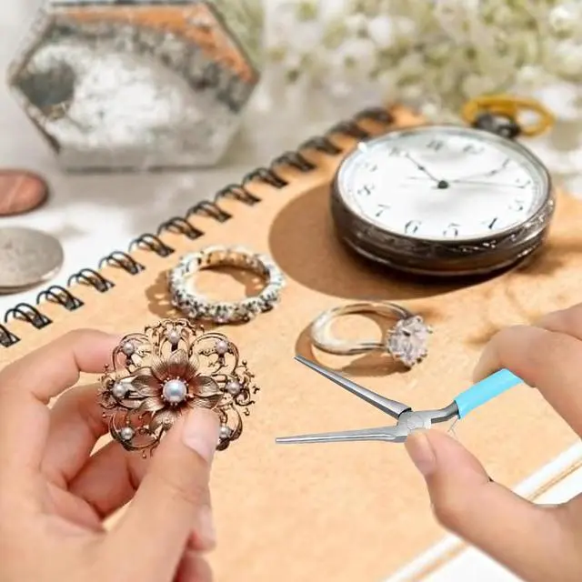 Alt view image 4 of 7 - Long Needle Nose Pliers Multipurpose Long Nose Pliers 4.5Inches Small Needle Nose Pliers for Jewelry Making with Comfort Grip Jewelry Pliers for Handmade Craft Wire Wrapping