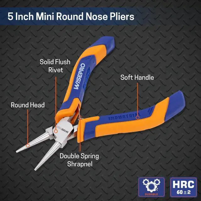 Alt view image 3 of 6 - 5 Inch Mini Round Nose Pliers, Precision Wire Looping Pliers, for Metal Wire Crimping