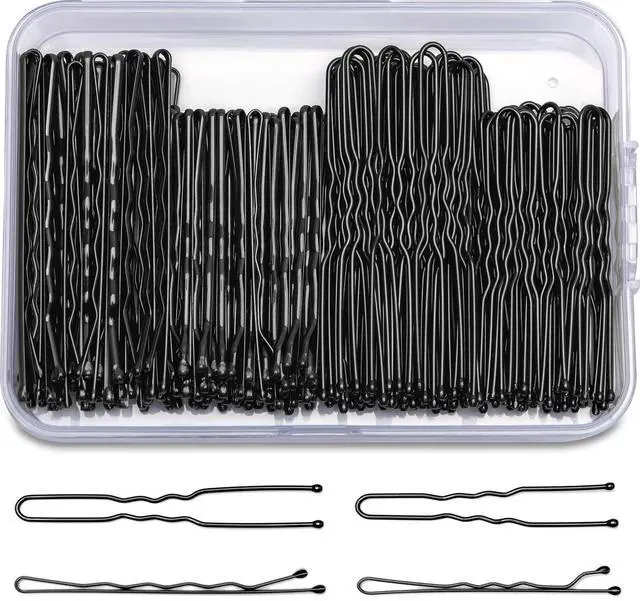 Main image of 200 Pcs Bobby Pins U Shaped Hair Pins Kit for Women, Black | Versatile Size, Bulk Quantity, All You Need in One Set
