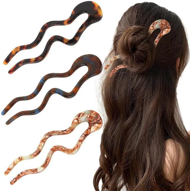 Main image of 3PCS U Shaped French Hair Pin for Women,French Twist Pin for Thick&Fine Hair