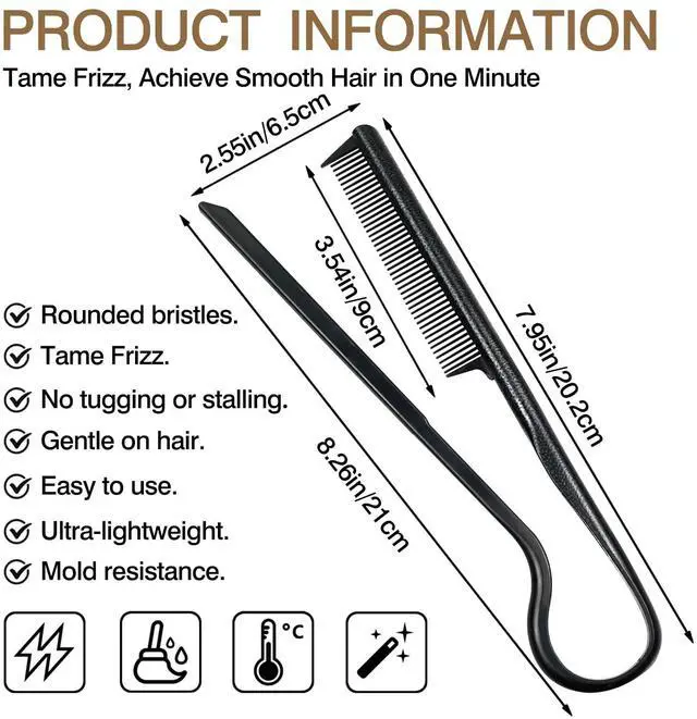 Alt view image 4 of 7 - V-Shaped Hair Straightener Comb Portable Wheat Straw Hairdressing Tool for Styling & Straightening, DIY Hairdressing Tool