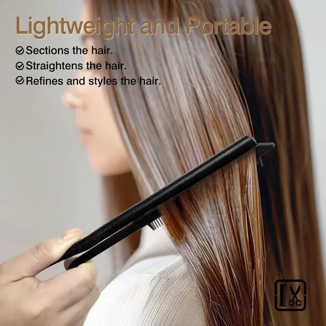 Alt view image 6 of 7 - V-Shaped Hair Straightener Comb Portable Wheat Straw Hairdressing Tool for Styling & Straightening, DIY Hairdressing Tool