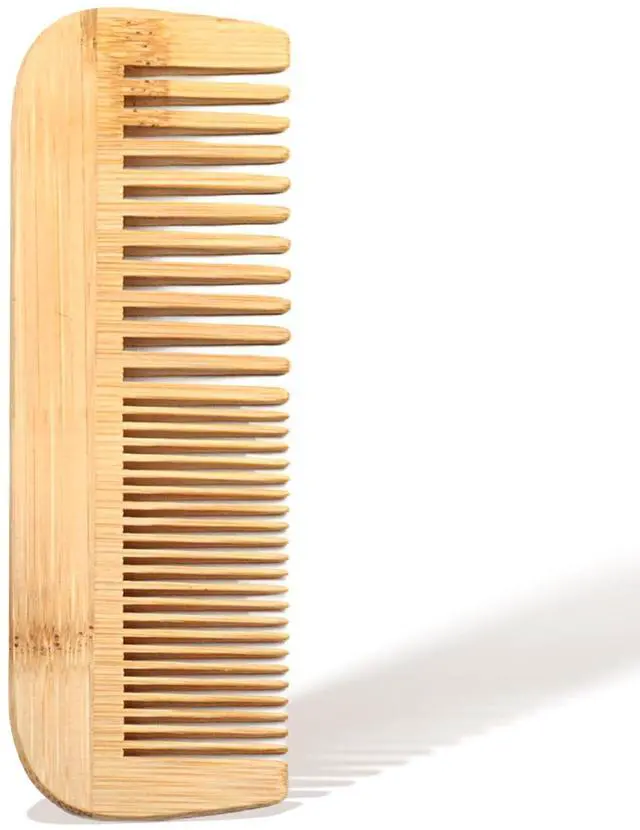 Main image of Pure Bamboo Dual-Head Comb Wide & Fine Teeth for Gentle Grooming & Scalp Care