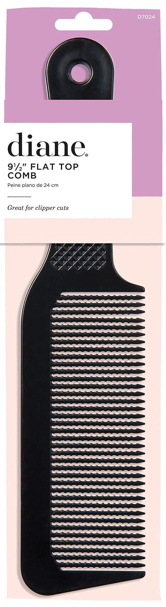 Alt view image 2 of 3 - Diane Flat Top Clipper Comb Fine Tooth, Hair-Cutting, Styling Tool for Women, Men, Hair Stylists, Barbers, Black, 9.5 Inches,