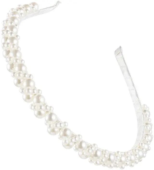 Main image of Pearl Headband for Women Elegant Faux Pearl Bridal Hair Hoop Headpiece Wedding Hair Accessories Hairband