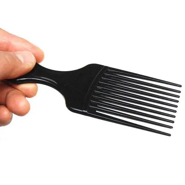 Alt view image 7 of 7 - (3 Pack) 5.25" Plastic Afro Pick Lift Hair Comb Detangle Wig Braid Hair Man Styling Comb