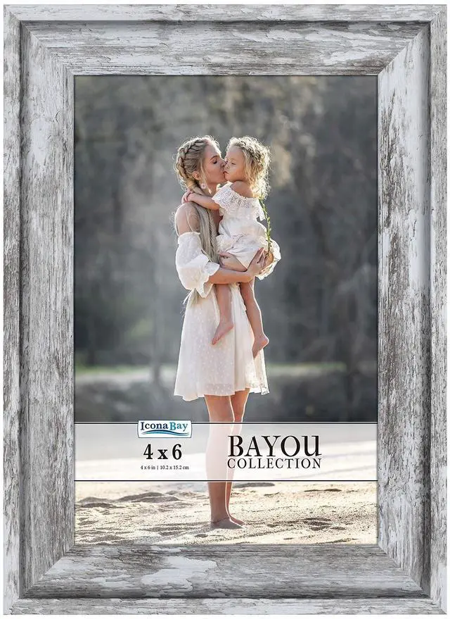 Main image of 6x4 Picture Frame (Azure Grey, 1 Pack) Cape Cod Style 6 x 4 Photo Frame, Table Top or Wall Mount,