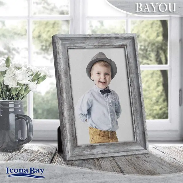 Alt view image 6 of 7 - 6x4 Picture Frame (Azure Grey, 1 Pack) Cape Cod Style 6 x 4 Photo Frame, Table Top or Wall Mount,