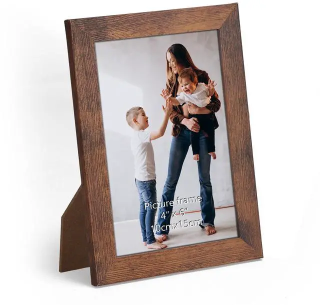 Main image of 1 Pack 4x6 Picture Frame for Tabletop and Wall | Rustic Vintage Linen Color Wooden Photo Frame for Horizontal/Vertical Display, Use in Living Room, Bedroom, and Office
