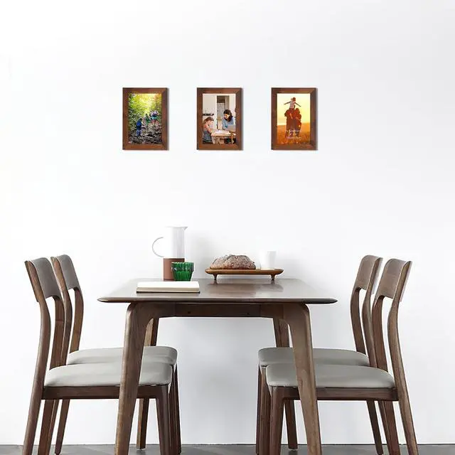 Alt view image 6 of 7 - 1 Pack 4x6 Picture Frame for Tabletop and Wall | Rustic Vintage Linen Color Wooden Photo Frame for Horizontal/Vertical Display, Use in Living Room, Bedroom, and Office