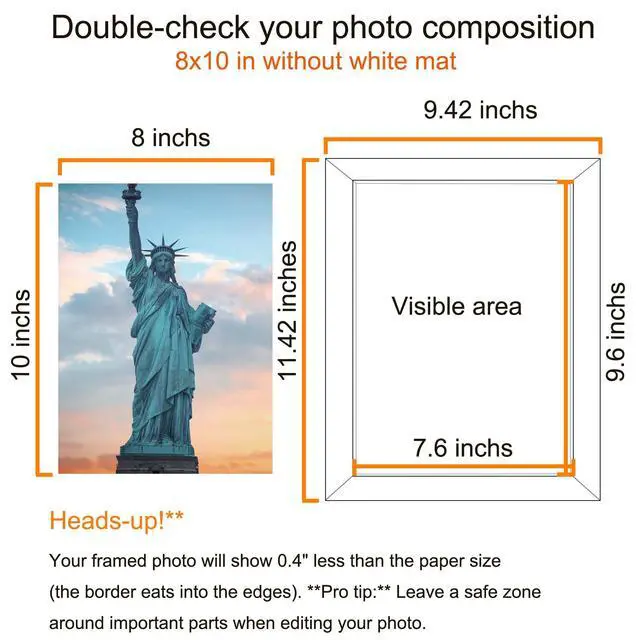 Alt view image 4 of 7 - Black 8x10 Picture Frame, Photo Frame for Wall Mounting or Tabletop Diaplay, 1 Pack