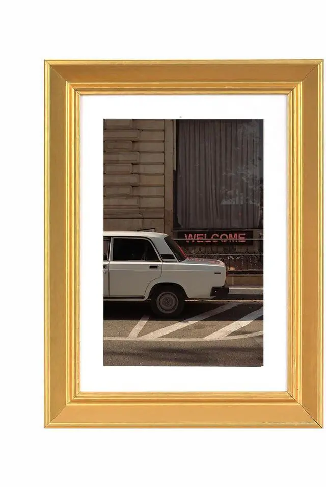 Main image of 5x7 Picture Frame Gold, Display 5x7 without Mat or 4x6 with Mat, Wall Gallery Photo Frames