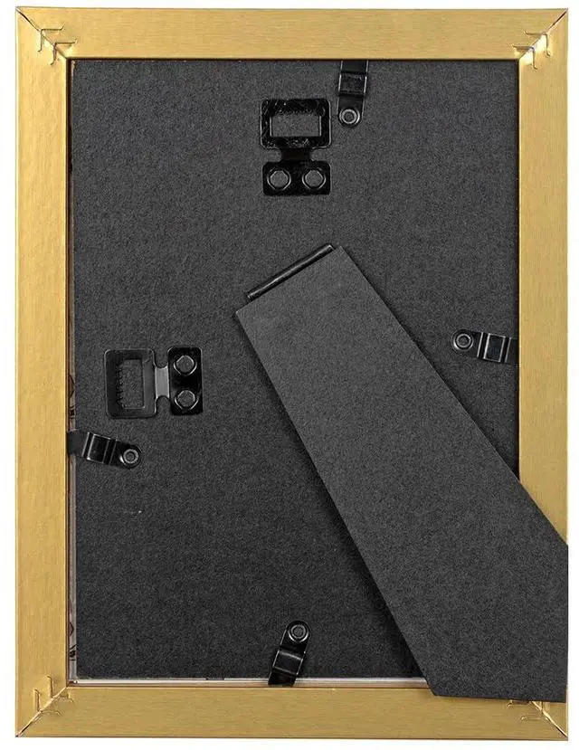 Alt view image 3 of 7 - 5x7 Picture Frame Gold, Display 5x7 without Mat or 4x6 with Mat, Wall Gallery Photo Frames