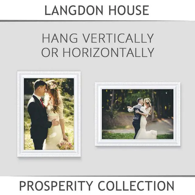 Alt view image 5 of 6 - 5x7 Picture Frame - White - Prosperity Collection | 5 x 7 Photo Frame, Polished Satin Finish, Real Glass Cover Sheet, Contemporary Style, Wall Mount or Table Top