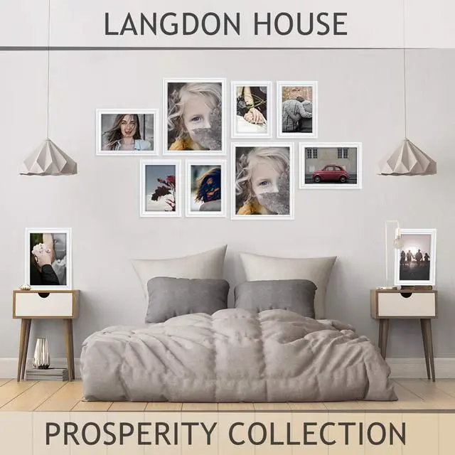 Alt view image 6 of 6 - 5x7 Picture Frame - White - Prosperity Collection | 5 x 7 Photo Frame, Polished Satin Finish, Real Glass Cover Sheet, Contemporary Style, Wall Mount or Table Top