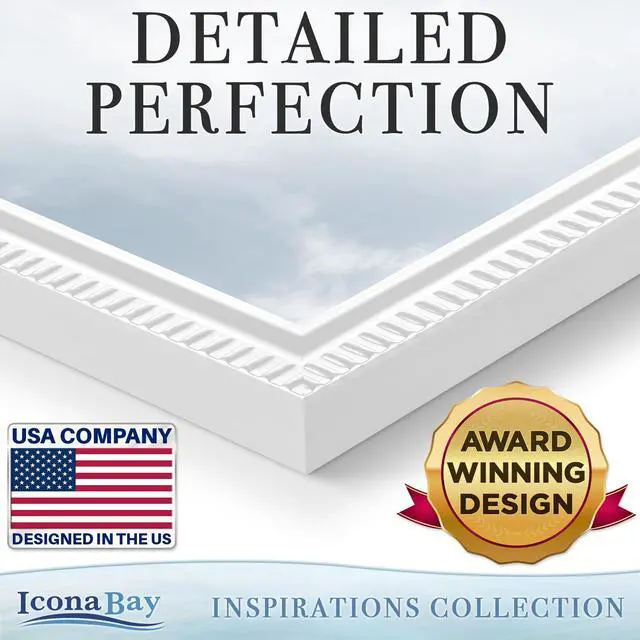 Alt view image 2 of 7 - 4x6 White Picture Frame, Contemporary, Inspirations, Wall or Table Top | beautifully scalloped frame comes with hanging hardware for versatile horizontal or vertical display.