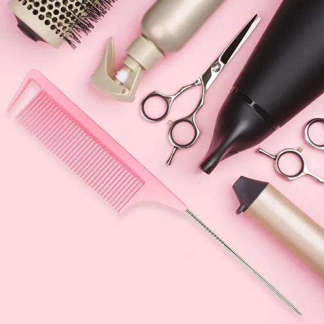 Alt view image 3 of 5 - 9.3'' Rat Tail Comb for Hair Stylist, Parting Combs for Braiding hair, Rattail Comb with Metal Stainless Steel Pintail for Sectioning, Teasing and Styling (Pink)