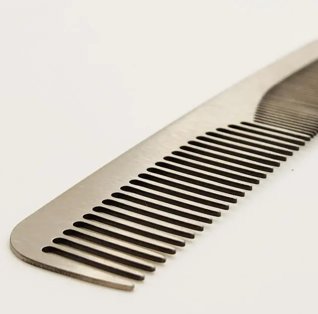 Alt view image 3 of 3 - Stainless Steel Comb, Barber Grooming Comb for Man, Travel Size, 5 Inches