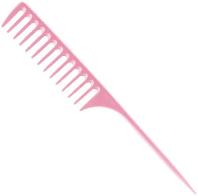 Main image of Wide Tooth Rat Tail Comb for Curly Hair Wet Comb Detangling Parting Hair Comb for Women Men Hair Stylist - Pink