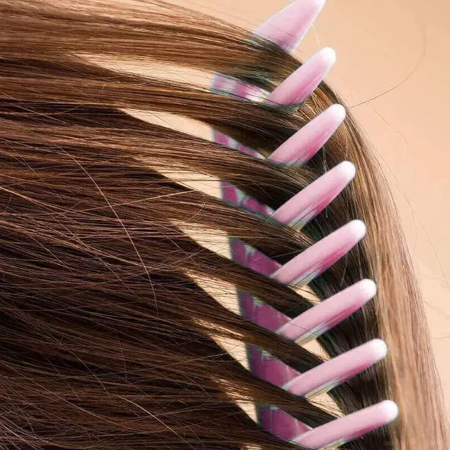 Alt view image 4 of 4 - Wide Tooth Rat Tail Comb for Curly Hair Wet Comb Detangling Parting Hair Comb for Women Men Hair Stylist - Pink