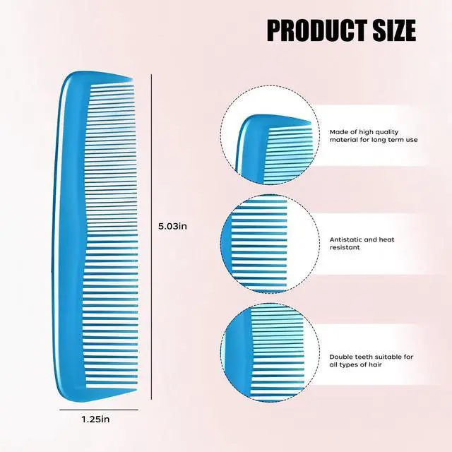Alt view image 2 of 7 - Pocket Combs (3 Pack), Fine Tooth Hair Combs for Men & Women, Pocket Styling Comb for Wet & Dry Hair, Travel Hair Comb, Detangling Comb, Barber Dressing Comb for All Hair Types