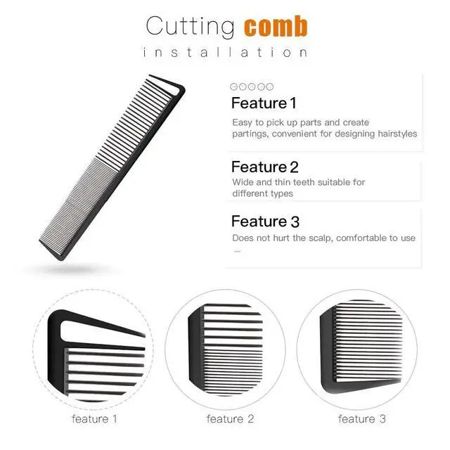 Alt view image 6 of 7 - 3 Pcs Rat Tail Comb Parting Combs for Braids Barber Styling Combs Carbon Fiber Teasing Stainless Steel Pintail Comb for Women Men Fine Teeth Salon Hairdressing Hair Care Tools