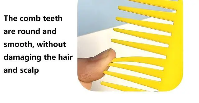 Alt view image 6 of 7 - 3-Pack Large Hair Detangling Comb Wide Tooth Shampoo Comb for Curly, Long & Thick Hair, No Handle Styling (Pink/Blue/Purple)