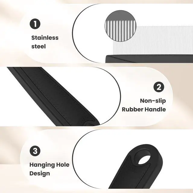 Alt view image 4 of 6 - 0.5mm Fine Tooth Stainless Steel Dandruff Comb for Adults Kids, Black | Scalp Buildup and Debris, Ideal for Daily Scalp Care, Hair Grooming and Dandruff Maintenance