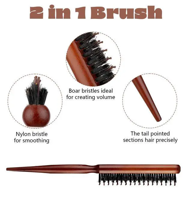 Alt view image 2 of 7 - 3 Pcs Hair Teasing Comb, Professional Teasing Combs for Women | for Volume Boost & Backcombing