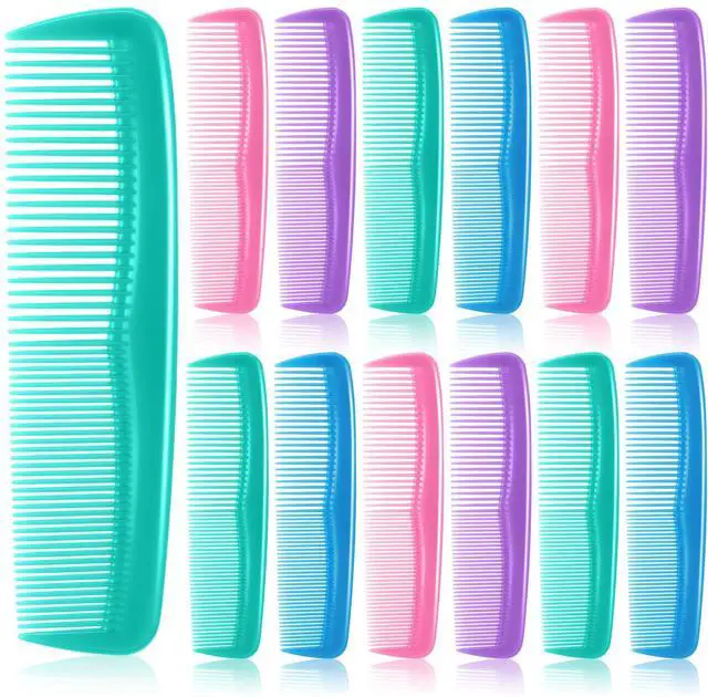 Main image of 24 Pack 4 Colors Pocket Hair Combs, 5 Inch Double Side Fine Tooth | For Men Barber Beard Mustache Grooming, Unbreakable Plastic Bulk, Salon Home Travel Hotel Hairdressing Hairbrush