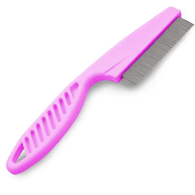 Main image of Dandruff Comb for Men and Women, Stainless Steel Grooming Comb for All Types of Hair, Scalp Care, High-strength Fine Teeth, 7.2", Pink Color, 1 Piece per Pack