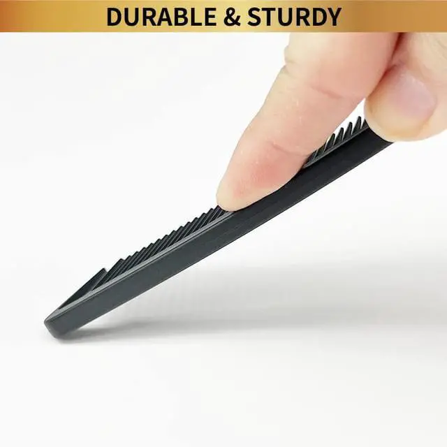 Alt view image 4 of 6 - 9.3" Rat Tail Comb for Hair Styling, Parting, and Braiding with Metal Stainless Steel Pintail (Black & Gold)