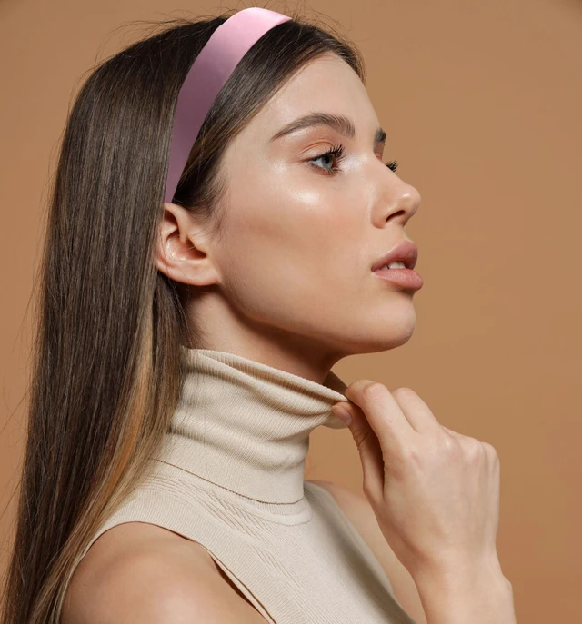 Alt view image 3 of 7 - Headbands for Women & Girls - 1 Inch Satin Headband (Pink) | Classic Hard Hairband with Smooth Satin Finish - Simple Hair Accessory for Everyday Wear, School, Parties & Special Events